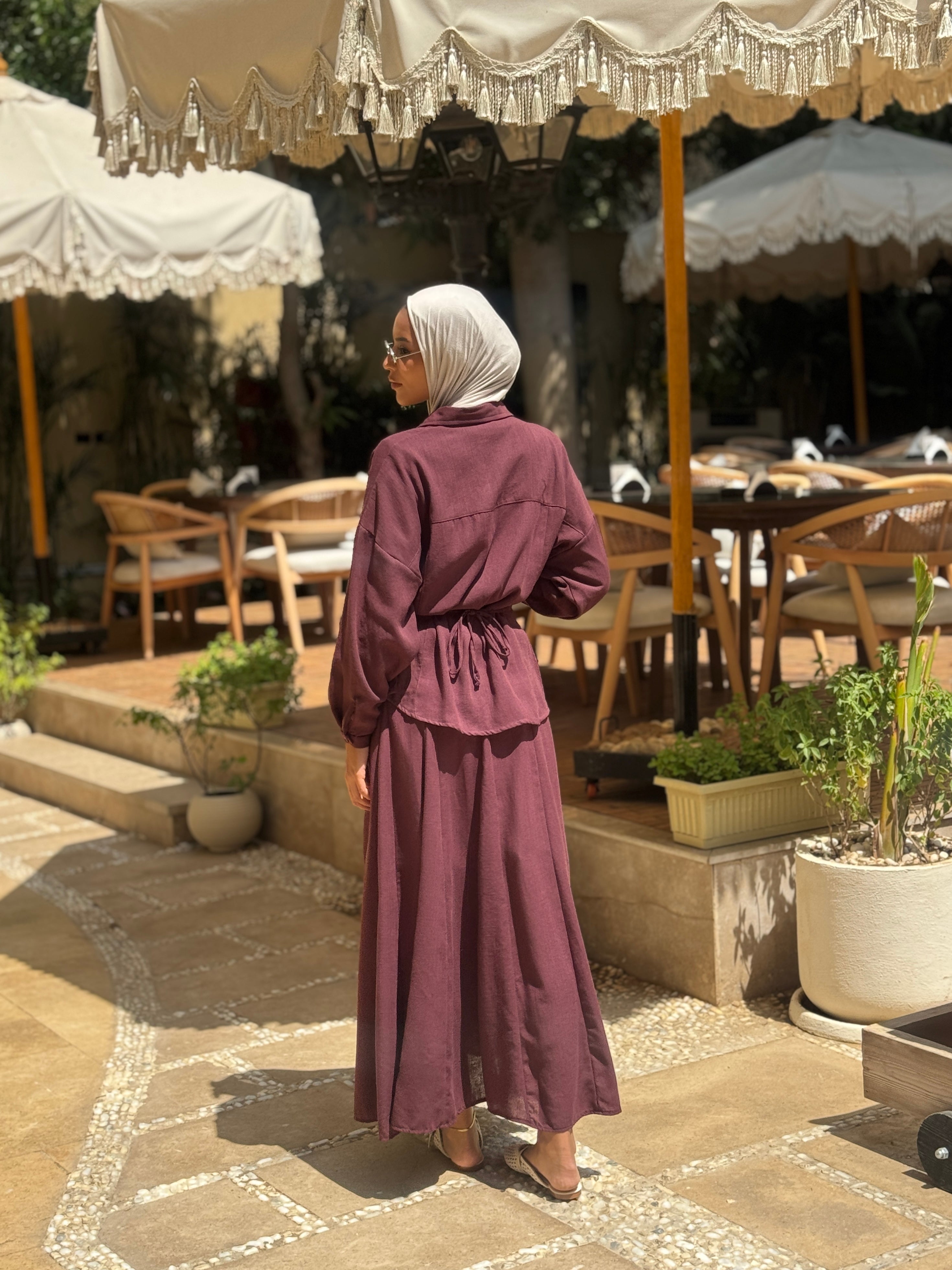 Seamed Blouse - burgundy