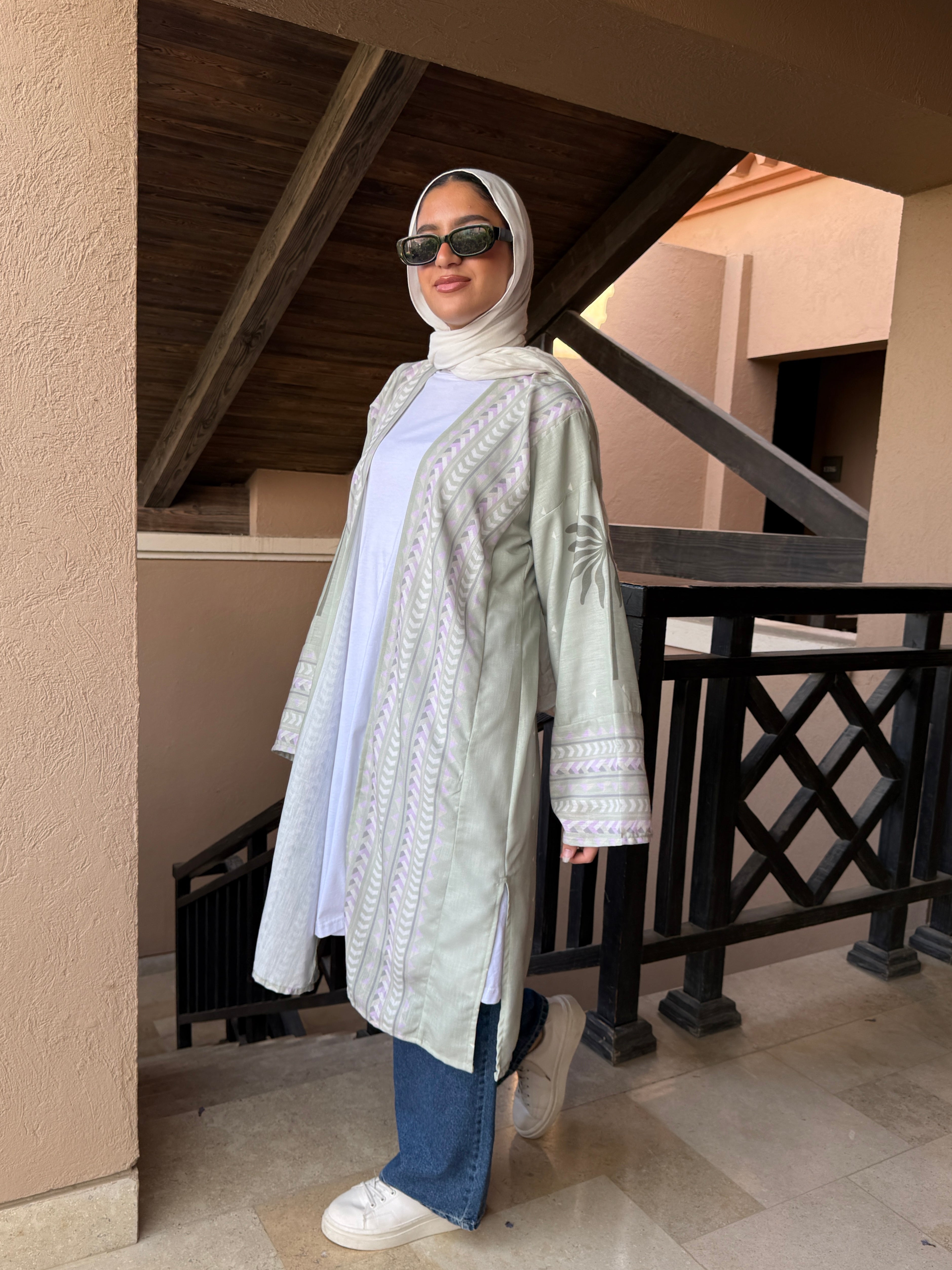 Palms Linen Cardigan - Mint