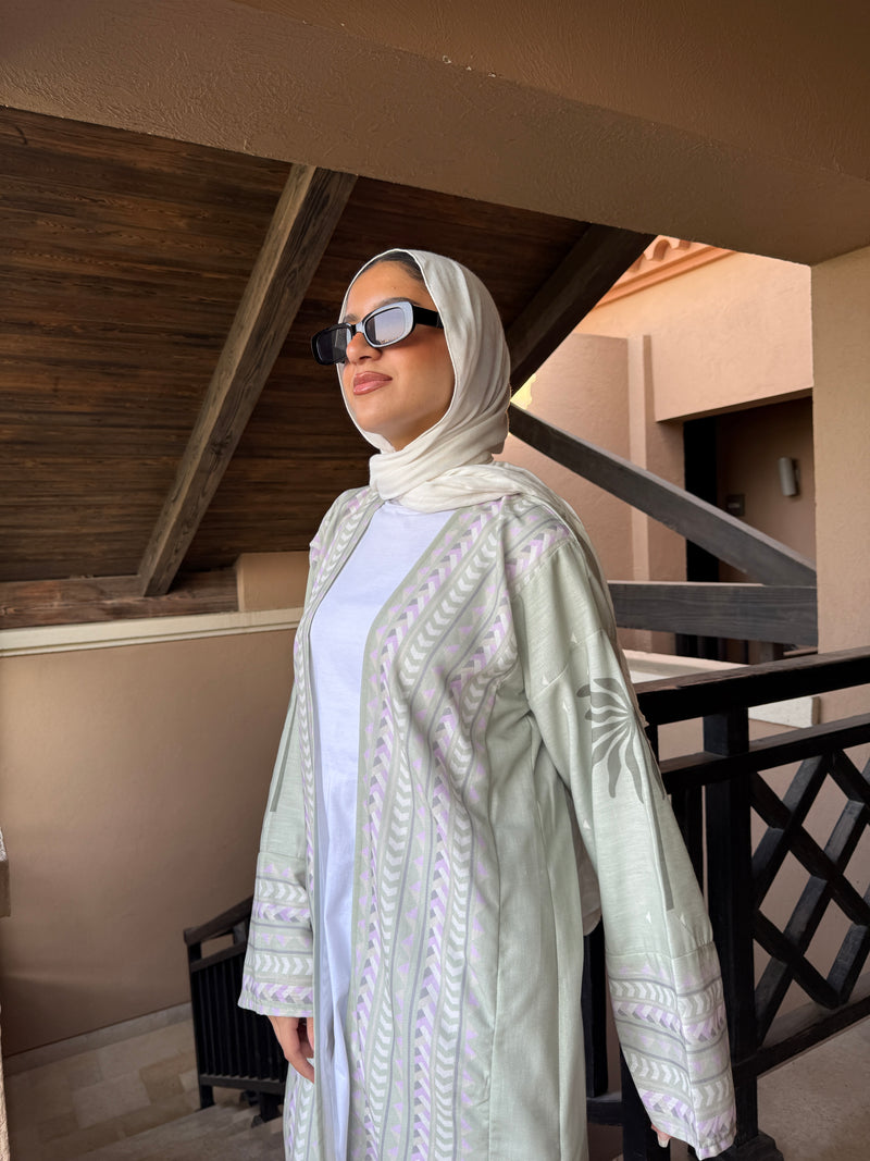 Palms Linen Cardigan - Mint