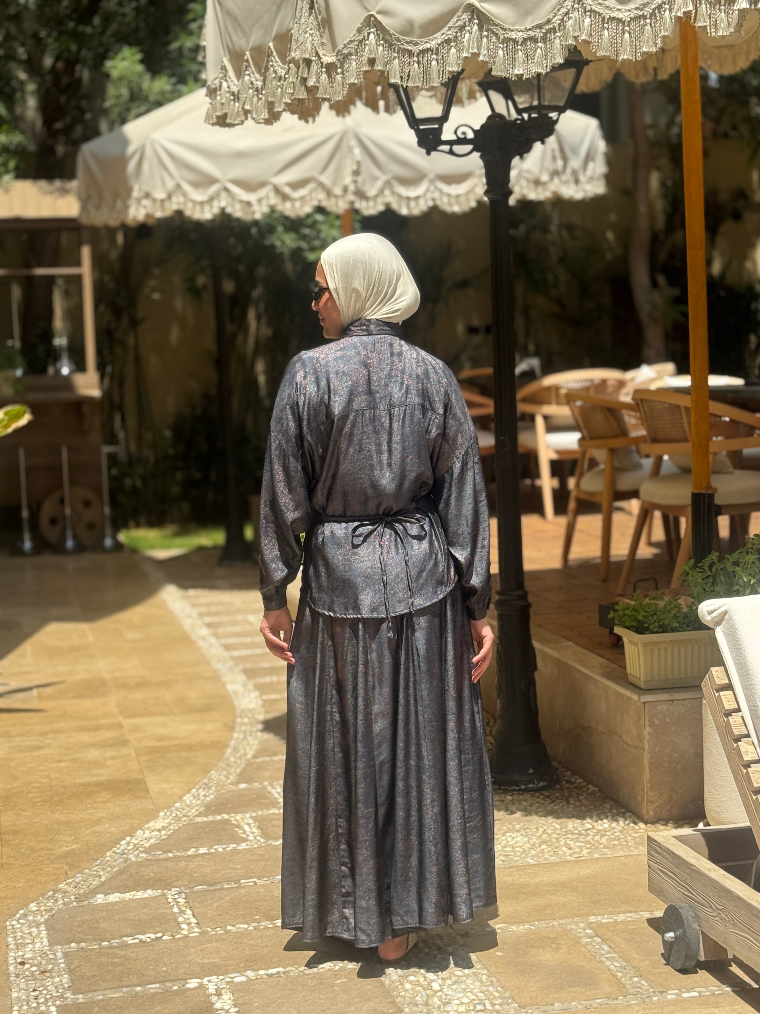 Seamed Panels Skirt - metallic