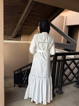 Lace Trimmed Dress - White