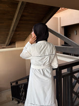 Lace Trimmed Dress - White