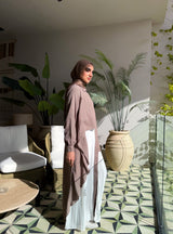 Linen Dress With Pleats-Cafe