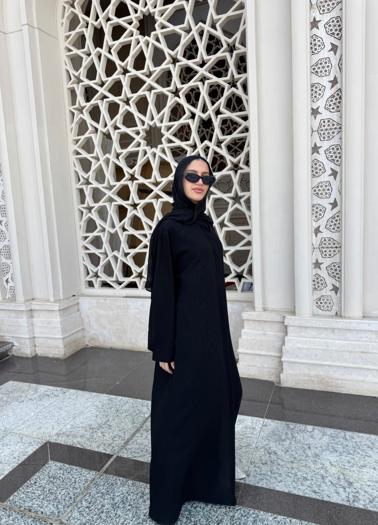 Jacquard Abaya -Black