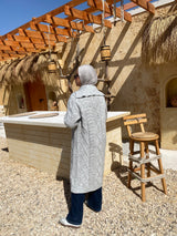 Cable-Knit Cardigan - Grey