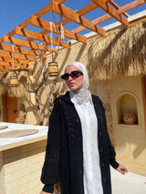 Cable-Knit Cardigan - Black