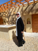 Cable-Knit Cardigan - Black