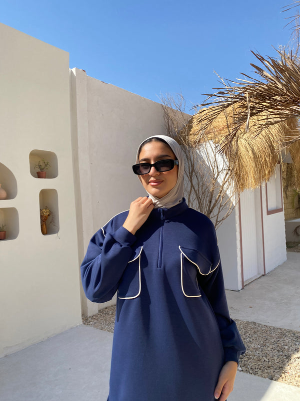 Piped Sweatshirt - Navy