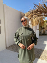 Piped Sweatshirt - Olive