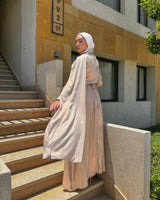 Shimmer Wrap Dress - Cafe