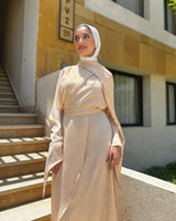 Shimmer Wrap Dress - Beige