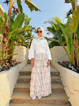 Layered Chiffon Skirt - Rose