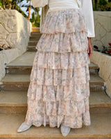 Layered Chiffon Skirt - Rose