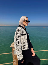 Lined Crochet Blouse - Black