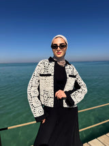 Lined Crochet Blouse - Black