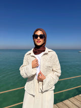 Lined Crochet Blouse - Beige