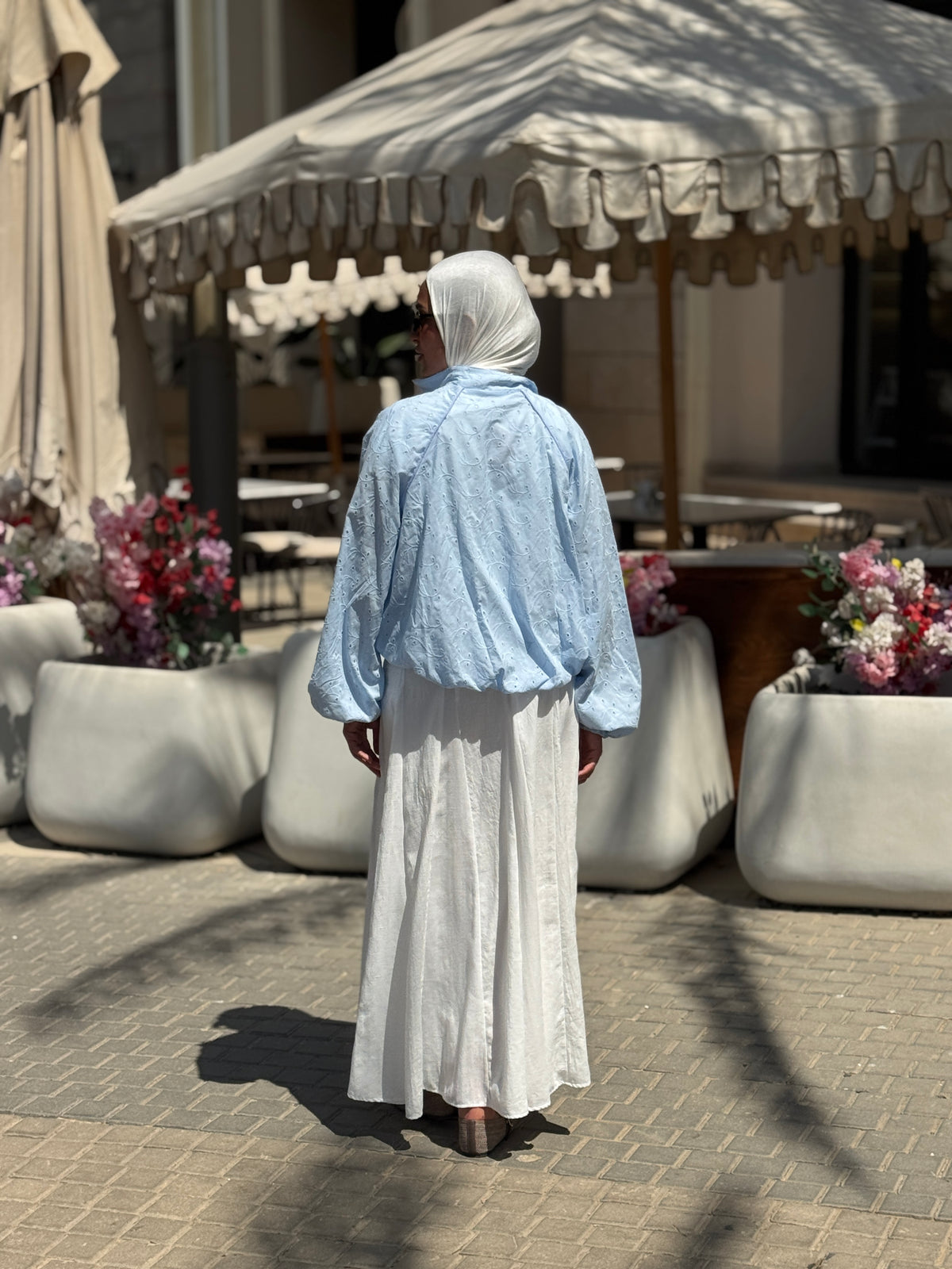Balloon Broderie Jacket- Baby Blue