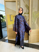 Long Sleeves Satin Dress - Black ( available at stores only )