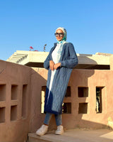 Knitted Coat-Navy