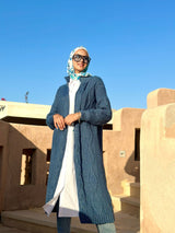 Knitted Coat-Navy