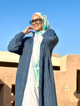 Knitted Coat-Navy