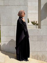 Linen Dress With Pleats - Black