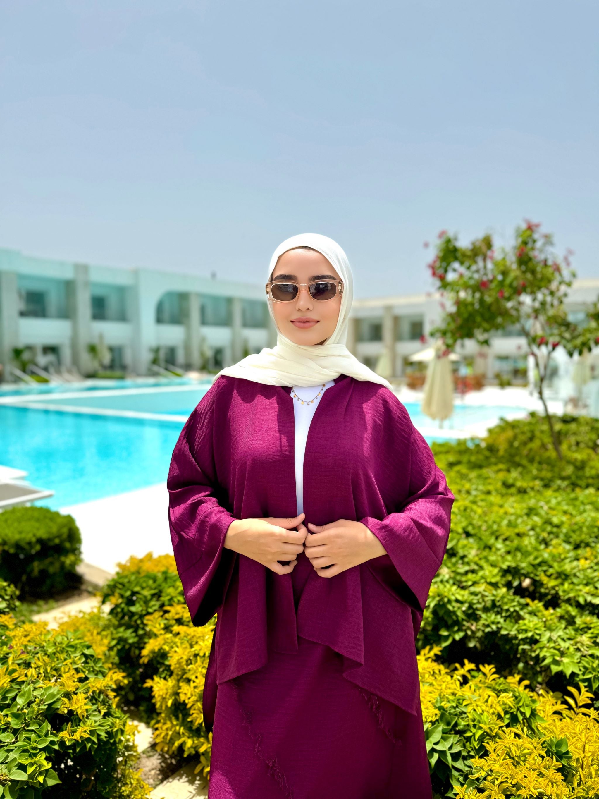 Linen Kimono-Purple
