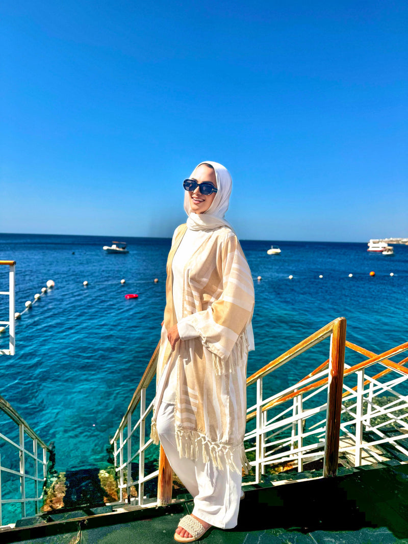 Macrame Kimono-Beige