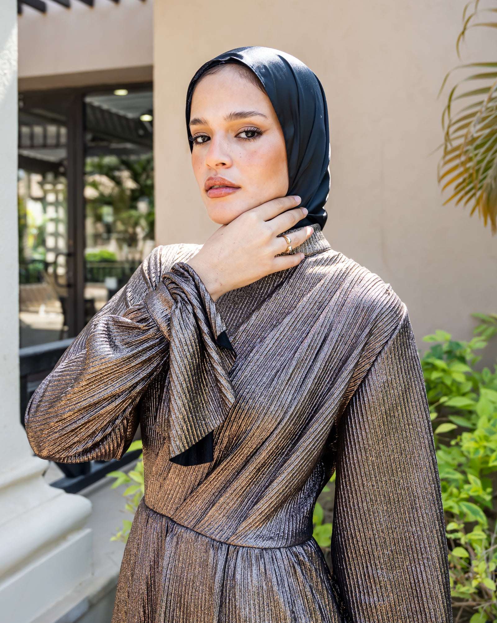 Metallic Layered Dress