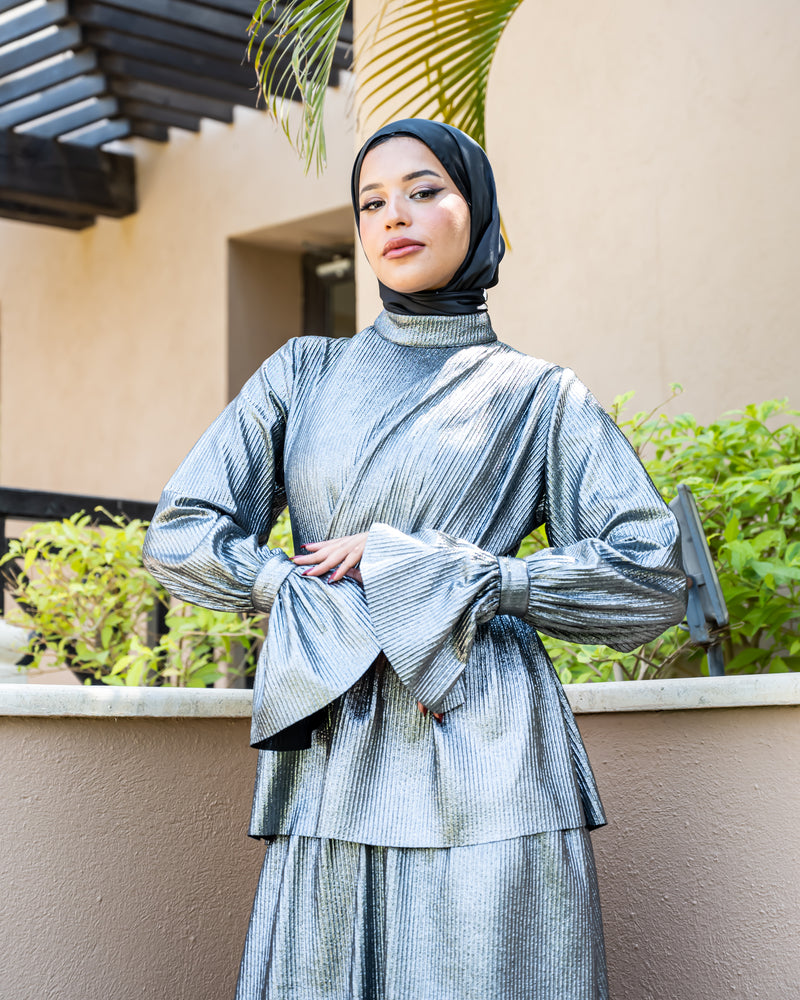 dress silver hijab Evening Gowns Dress Silver Hijab Esilanur Silver Hijab Evening Dress Glfem- Trendyol