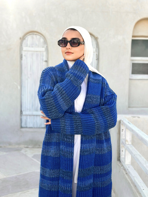 Multicolored Cardigan-Blue