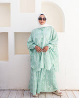 Over Sized Printed Shirt-Green