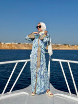 Overlap Printed Satin Dress-Mint