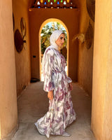 Chiffon Accordion Dress - Purple