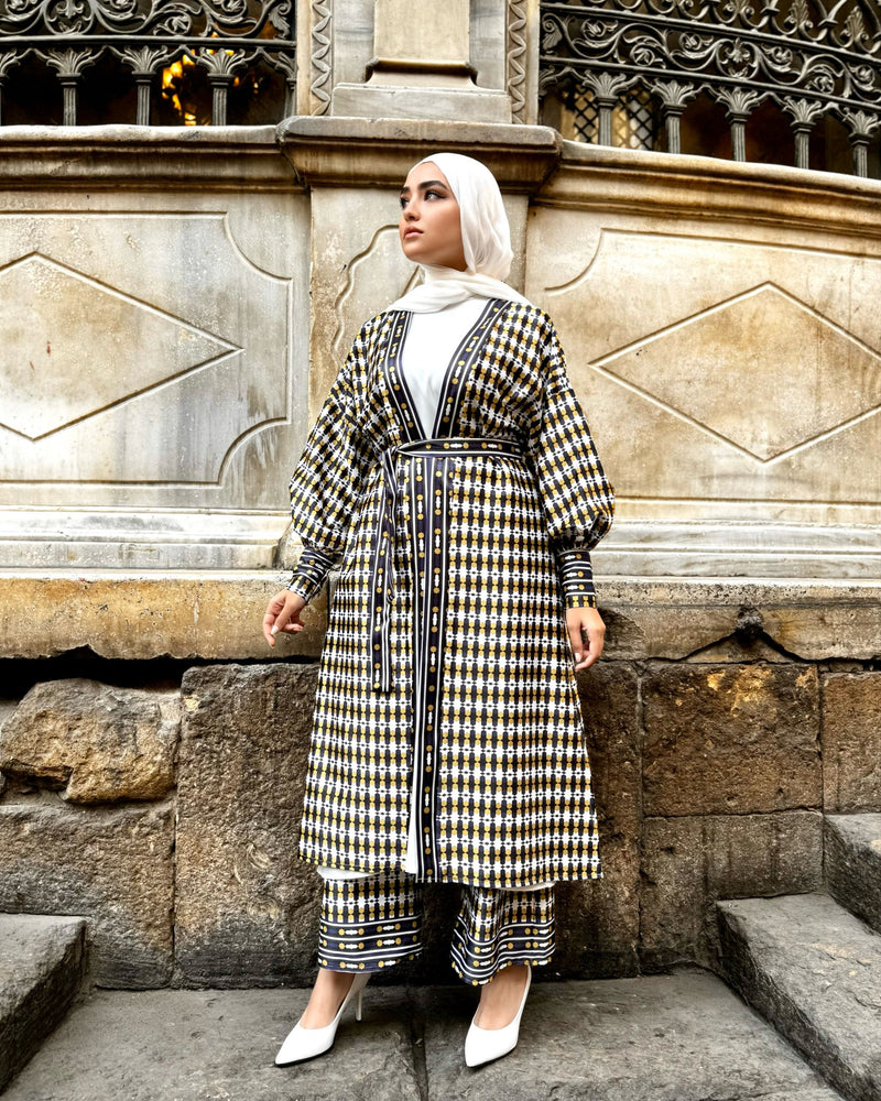 Palestinian Printed Cardigan-Blue