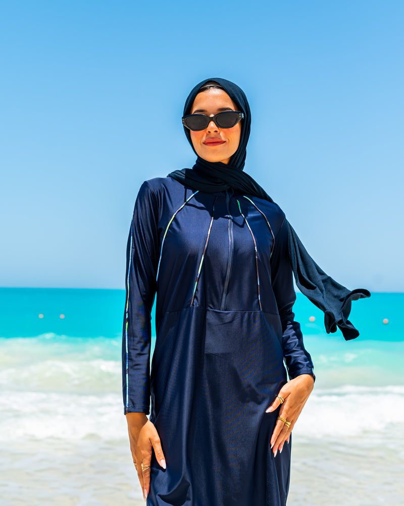 Piped Burkini-Blue