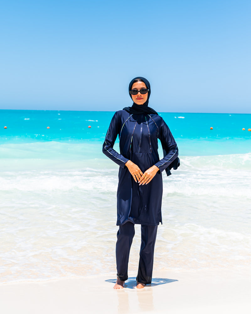 Piped Burkini-Blue
