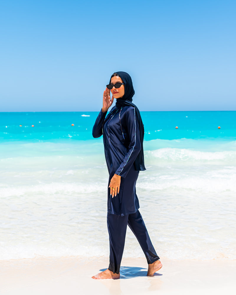Piped Burkini-Blue