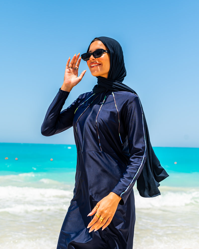 Piped Burkini-Blue