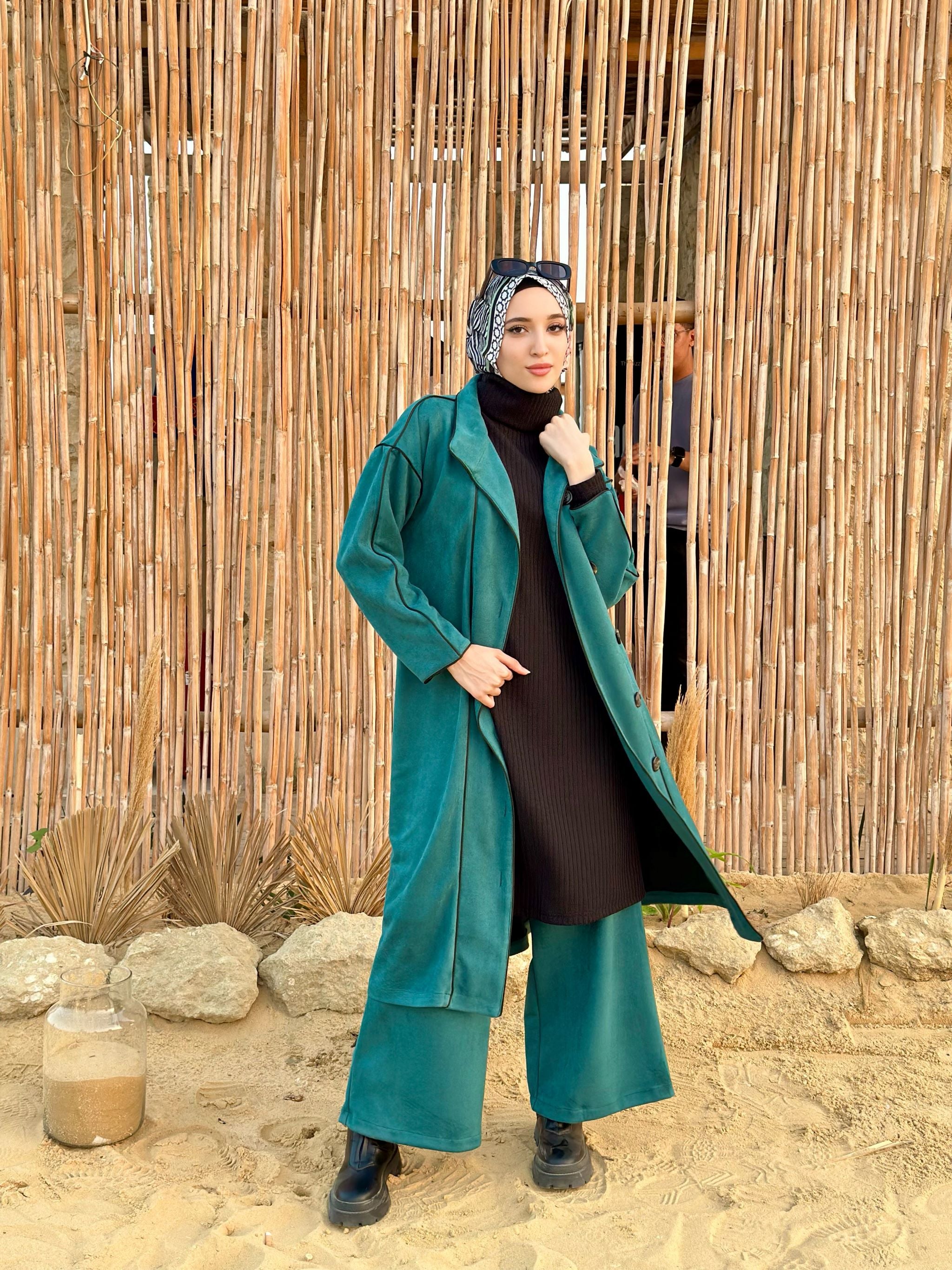 Suede Pants-Teal