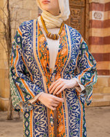 Puffy Sleeves Sheer Cardigan-Green