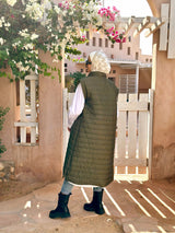 Removable Sleeves Coat-Olive