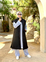 Removable Sleeves Coat-Black