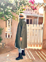 Removable Sleeves Coat-Olive
