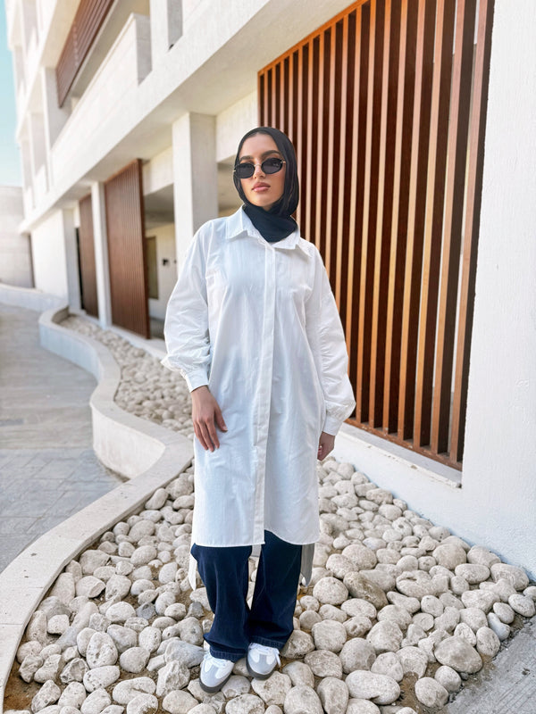 Ruched Sleeves Shirt - Offwhite