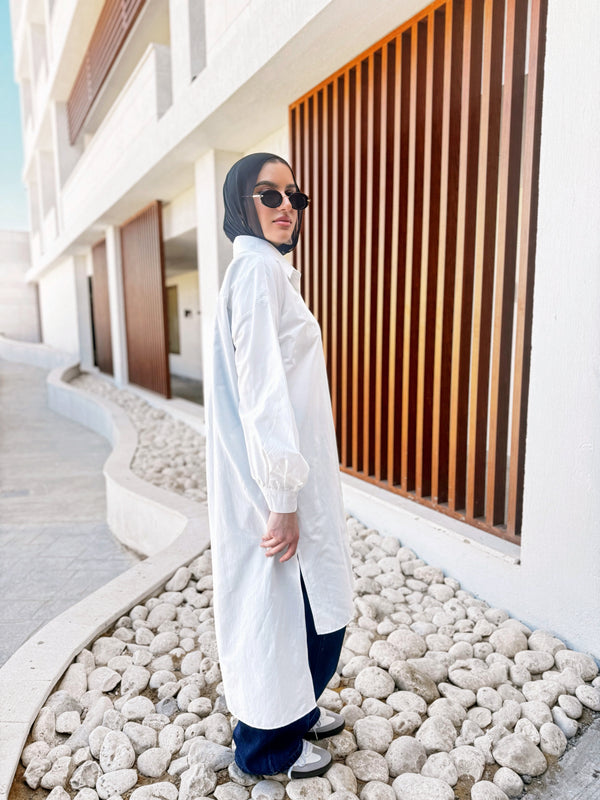 Ruched Sleeves Shirt - Offwhite