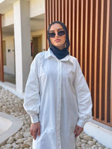 Ruched Sleeves Shirt - Offwhite