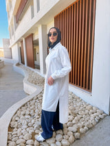 Ruched Sleeves Shirt - Offwhite