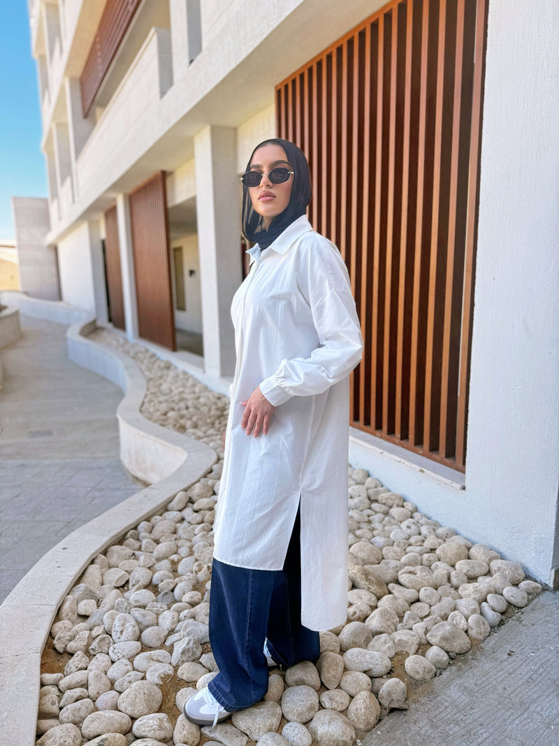 Ruched Sleeves Shirt - Offwhite
