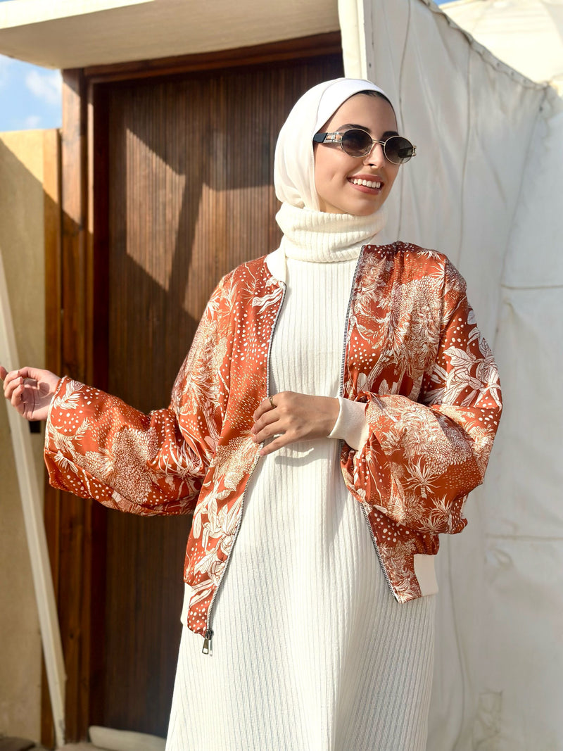 Satin Bomber Jacket-Havan